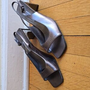 Bruno Magli, Square Toe Slingback Block Heels, VGUC, Bronze, Women's 8.5B